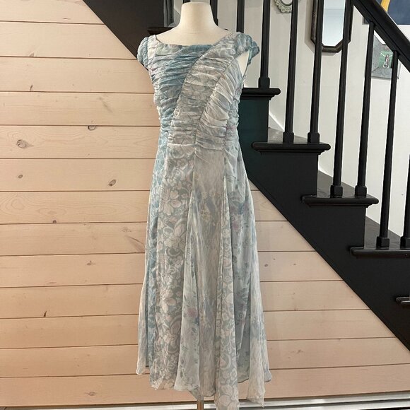 023 Free People Heart To Heart Midi Dress In Blue Combo NWT Size XS & Small - Picture 3 of 8